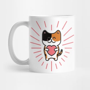 Cute Calico Love Cat Mug